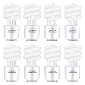 Winkcao CFL Light Bulbs GU24 Base, T3 Spiral 13Watt (60Watt Equ) Soft White 2700K 900lm Compact Fluorescent Light Bulbs, UL Approved, 120v 60Hz, Self Ballasted CFL Bulbs, Pack of 8