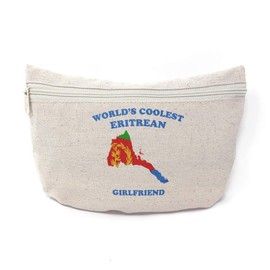 Custom Canvas Makeup Bag Worlds Coolest Eritrean Girlfriend Countries School Supplies Pencil Tote Pouch 9x6 Inches Natural Design Only