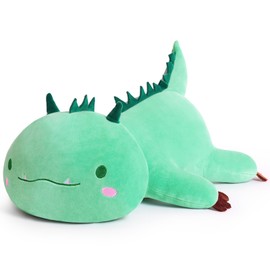 SNOWOLF Cute Dinosaur Plush Pillow Soft Dino Stuffed Animal Kawaii Plushie Toy Hugging Pillow Great Gift for Kids and Adult Birthday Christmas Valentines Day, 12",Green