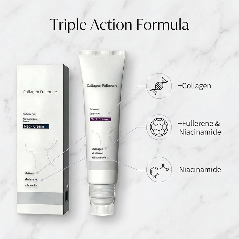Magic Collagen Fullerene Neck Cream,Neck Skincare with Collagen Peptides, Reduces