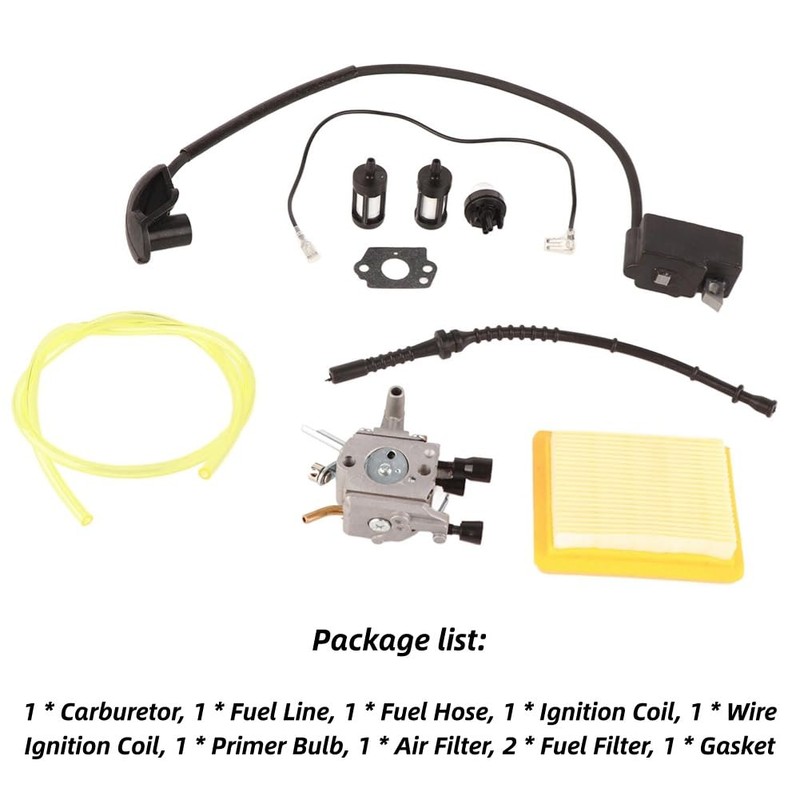 Carburettor Filter Ignition Coil Air Filter Fuel Hose Kit for