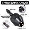 HOHXEN 0.6-8mm Keyless Drill Chuck Conversion Tool Adapter, Mini 3-Jaw