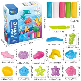 TOPJOWGA Kneading Accessories Kneading Tool, Kneading Accessory Set, DIY Kneading Tool Underwater World Plasticine Tools, Children's Crafts Educational Creative Gift from 3 4 5 Years (Underwater