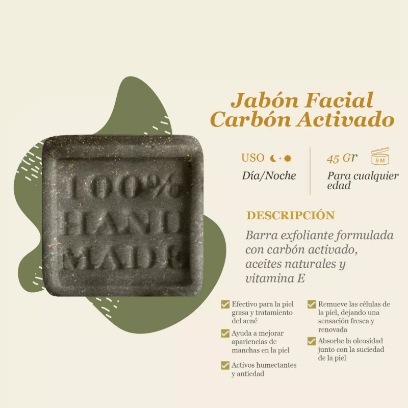Matimati Jabón Facial Carbón Activado Antiacné Y Exfolia Matimati 45g