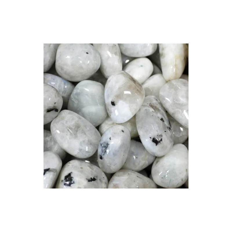 Pachamama Essentials Rainbow Moonstone Tumbled 20-25 mm Healing Stones, Metaphysical