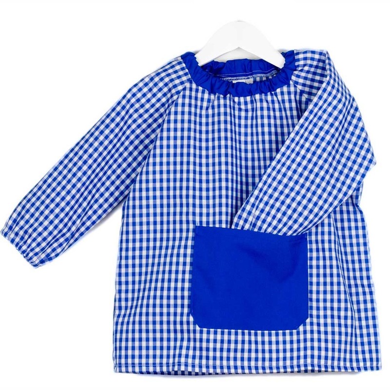 Klotzz children's painting apron for kindergarten. Checked Craft Coat Baby