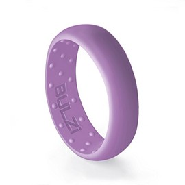 BULZi Wedding Bands, USA Lifetime Replacement, Massaging Comfort Fit Silicone Ring with Airflow, Men and Women Rings Breathable Comfortable Work Safety (Purple, Size 7 - (6mm Width Band))