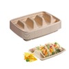 Ebonee Disposable Taco Holders with 3 Dividers, Paper Taco Plates