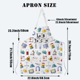 BDPWSS Lab Technician Gifts Science Aprons With Pocket Lab Assistant Graduation Gift Periodic Table Medical Laboratory Gift (Lab tech apronCA)