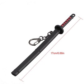 CRNSATG Demon Slayer, Sword Keychain Mini Katana Keychains Anime Key Chain Cosplay Pendant Gift, 17cm