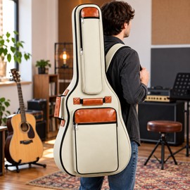 Padded Guitar Gig Bag – Water-Resistant Oxford Carry Case with Backpack Straps & Storage Pocket