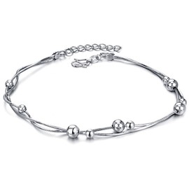 Kim Johanson Ball Anklet 925 Sterling Silver for Women with Gift Box