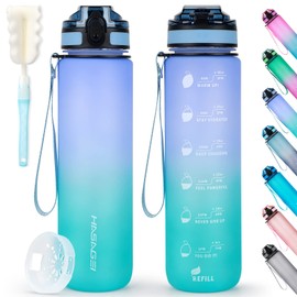 HASAGEI Sports Trinkflasche 1L Wasserflasche 1 Liter Trinkflasche BPA Frei Tritan Sportflasche mit Verschlussdeckel und auslaufsicher, für Fitnessstudio,Schule,Radfahren,Outdoor,Sport,Fitness und Büro