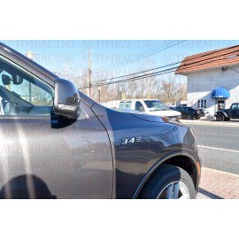 cdbk (2pc) Chrome Black 345 Badge Emblem  for MOPAR HEMI Passenger & Driver Side