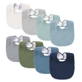 Oaygat 8 Packs Baby Bandana Dribble Bibs U-Shape Baby Bandana Drool Bibs with Adjustable Snaps Absorbent Newborn Bib Soft Feeding Teething Bib for Infant Toddler Unisex Boys Girls 0-36 Months