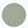 Sage Green Round Tablecloth, Abstract Floral Design, 70 in