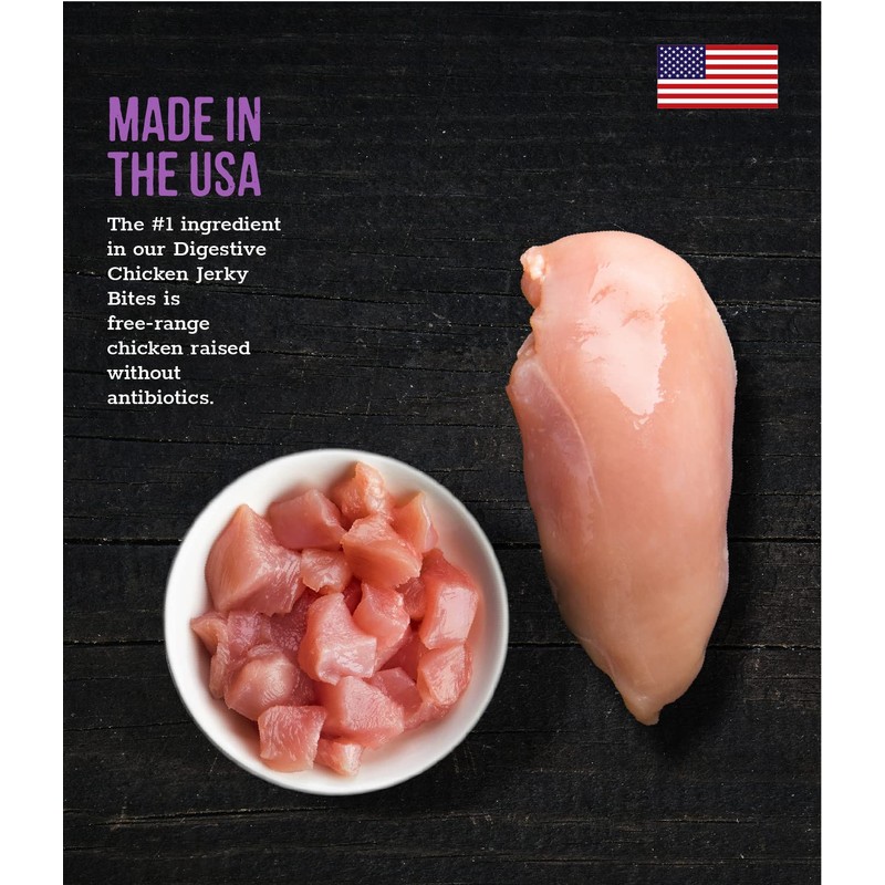 Wholesome Pride Functional Dog Digestive Support Chicken Recipe Jerky Bites