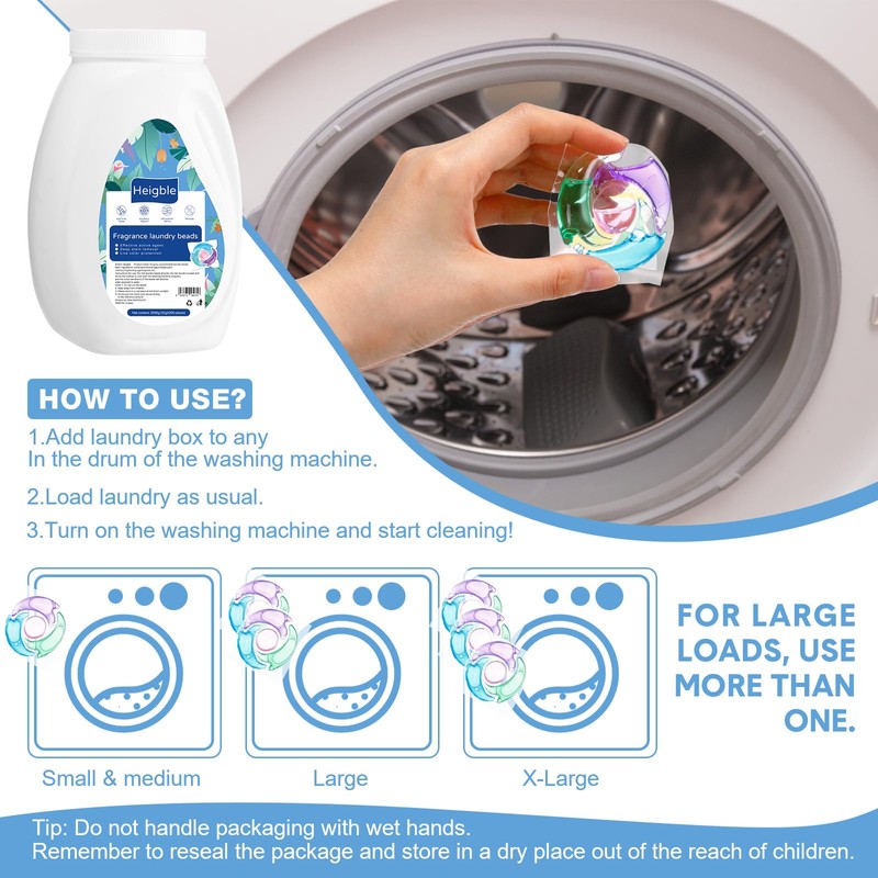 Heigble 600 Count Laundry Detergent Pacs Bulk 4 in 1