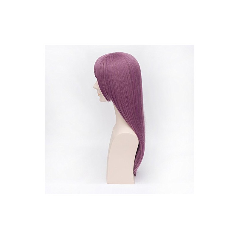 MSHUI 60cm Anime Cosplay Long Purple Wig