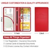 Car Registration and Insurance Card Holder, Leather License Document Red