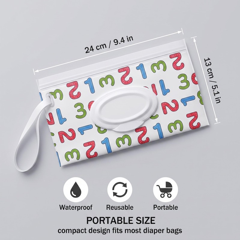 Pack of 3 Wet Wipes Bag for Babies, Wet Wipes