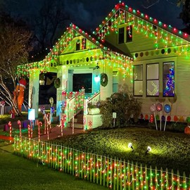 Luces solares de Navidad mejoradas, 304 LED para decoración de Navidad al aire última intervensión, 8 modos, impermeable, con energía solar, para patio, jardín, boda, fiesta, casa, decoración de techo