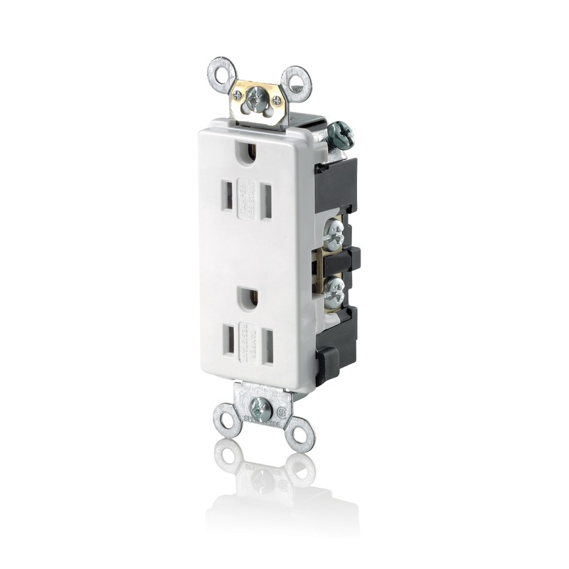 Leviton TDR15-W 15 Amp, 125 Volt, Decora Plus Duplex Receptacle,