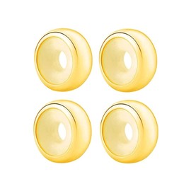 ARTCHARM Abalorio espaciador de goma de oro rosa de plata de ley 925 para pulseras de abalorios, Plata, plateado