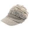 Loo & c Knit Hat with Brim, Large Size, Cross