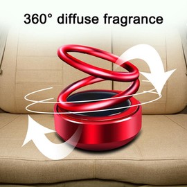 Baceyong 1x Auto Plattentable Lufterfrischer mit 1x Aromatherapie -Tablette, Metallschalen -Solarenergie -Auto Doppelschleife Rotationshängebrass