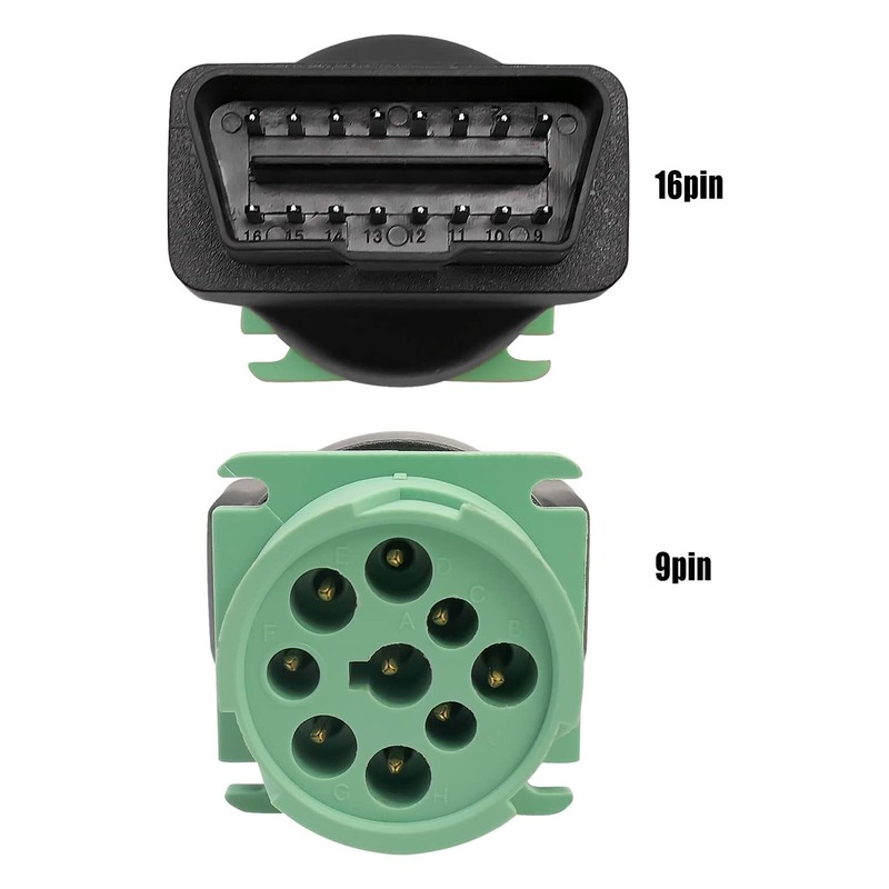 AUGREX OBD2 Male to Green J1939 Female Adapter 9pin to