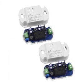 QIACHIP Tuya Smart Life 16 A WLAN Switch Light Switch Module Works Wireless Relay with Alexa, Google Assistant DIY Flush-Mounted, Pack of 2