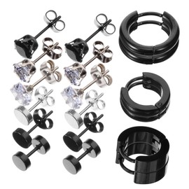 SAFIGLE Stylish 9 Pairs Women's Earrings Collection Hoop Cuff Dangle Earrings Cubic Zirconia Fashion Jewelry