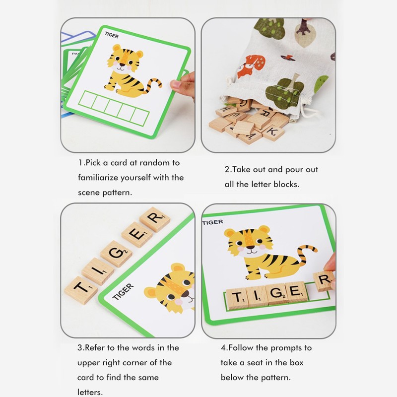 100Pcs Spell Learning Educational Toys Alphabet Colors Recognition Game Matching