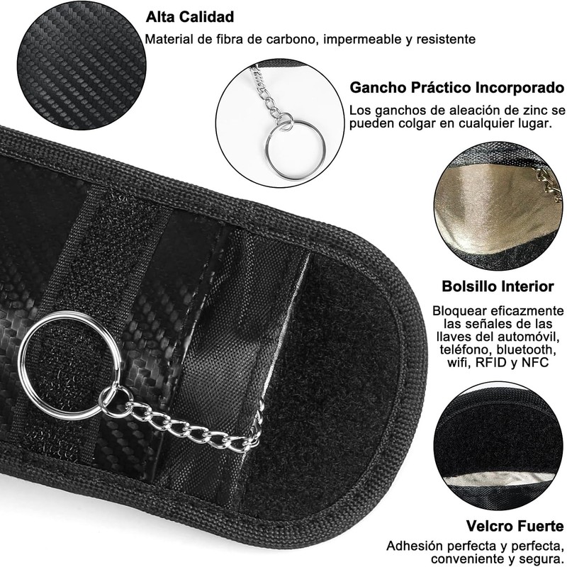 2 Pack Bolsa Faraday para Llaves de Coche, Funda de