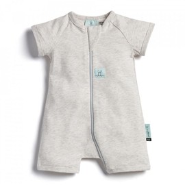 ergoPouch Organic Cotton Short Sleeve Layers, 0.2 TOG, for Babies 6-12 Months, Grey Marle