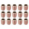 sourcing map 15Pcs Hex Threaded Inserts, M10-1.5x20 Zinc Alloy Hex-Flush