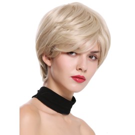 WIG ME UP - IRIS-22H613 Women's Wig Short Full Volume Straight Blonde Platinum Blonde Highlighted