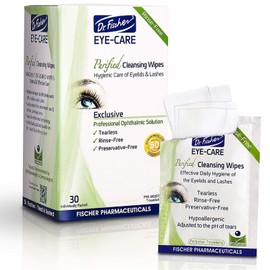 Dr. Fischer Purified, Non-Irritating & Hypoallergenic Eyelid Wipes for Demodex Blepharitis Allergy and Other Eye Conditions. Daily Cleansing Eye Wipes and Makeup Remover