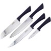 Hen & Rooste Four Piece Kitchen Knife Set 4pc Black ABS Stainless 064B