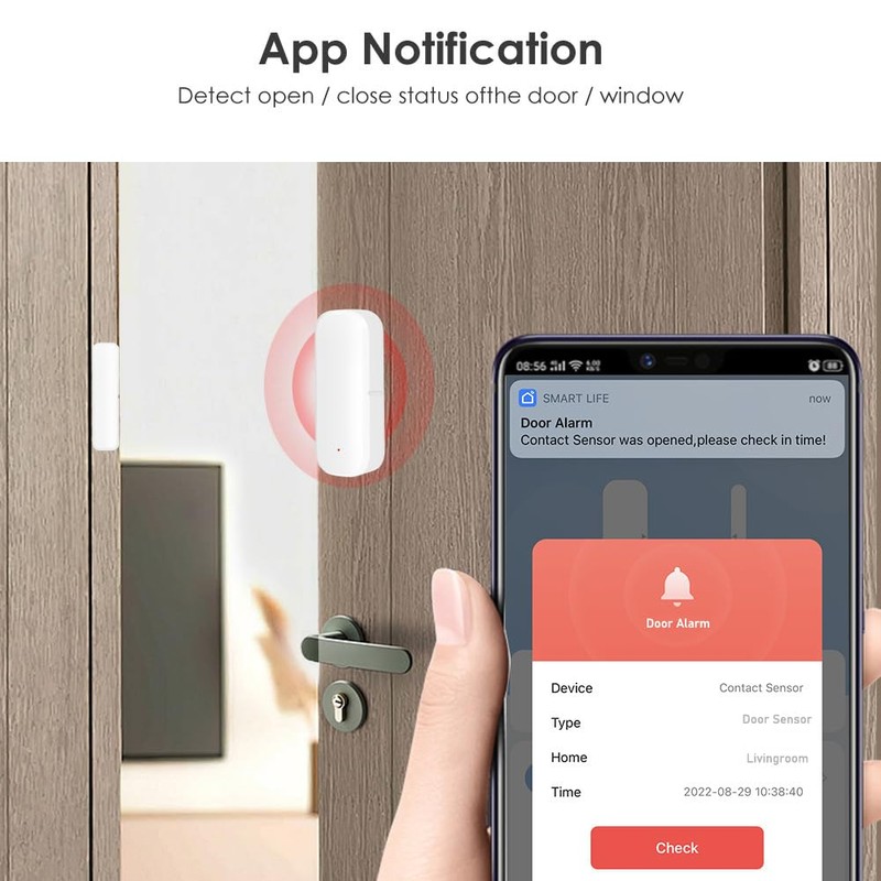 Mengshen 2 Pack WiFi Door Window Sensor Smart Contact Sensor