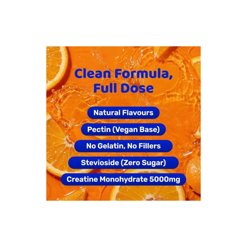 Ultra Lyte Creatine Monohydrate Gummies 5g, 90 Gummies, Orange