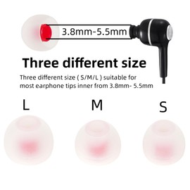 SNHTLS Earbuds Replacement Tips Silicone Earbud Tips Earpads Replacement Silicone Replacement Earbuds Tips for Bluetooth Earphones (Fit in Inner Hole 4.5mm in-Ear Headphones) 18 Pairs S/M/L