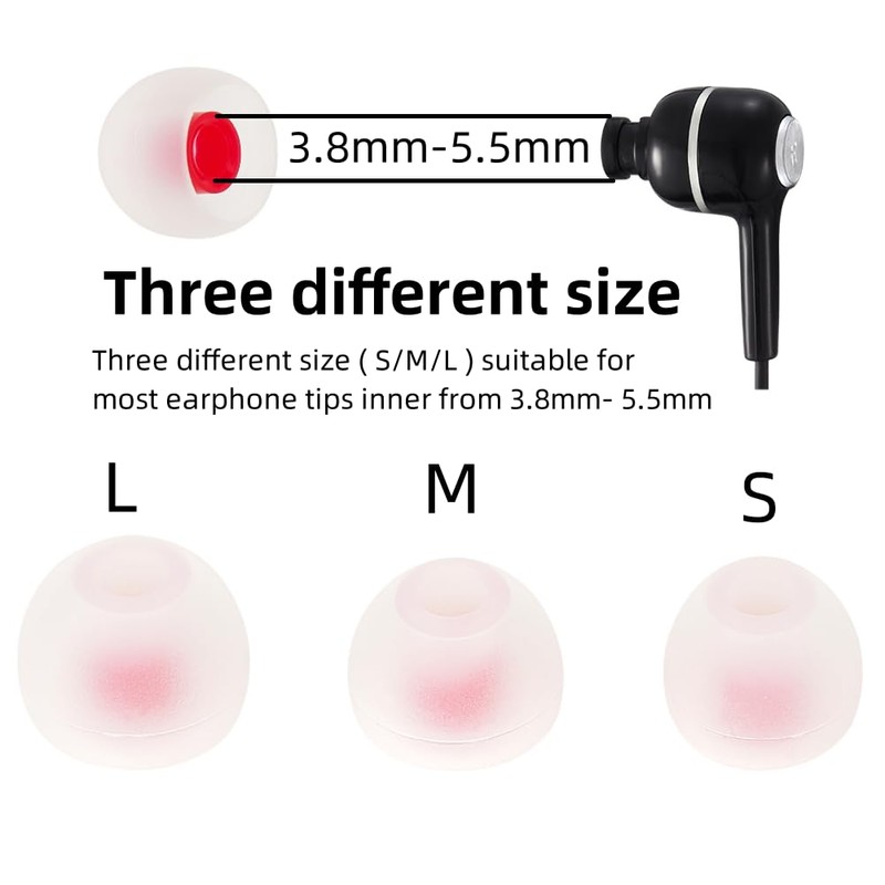 SNHTLS Earbuds Replacement Tips Silicone Earbud Tips Earpads Replacement Silicone