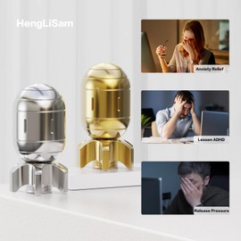 HengLiSam Fidget Toys for Adults, EDC Metal Fidget Desk Spinners, Haptic Clicker Toy for Anxiety ADHD, Cool Office Gadgets Gift for Dad Teens, Fidgets Toy for Men And Kill Time (Copper)