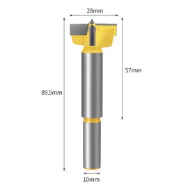 Meccion Carbide Forstner Drill Bit Wood Hole Cutter, Professional Woodworking Project Hole Saw Drill, Length 28 mm