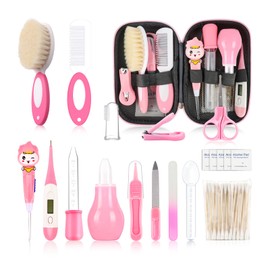 Baby Grooming Kit，Infant Safety Care Setwith Hair Brush Comb Nail Clipper Nasal Aspirator Ear Cleaner,Baby Essentials Kit for Newborn Girls Boys