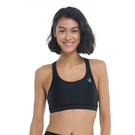 Body Glove Women's Standard Equalizer Medium Support Bikini Top Swimwear, Black, X-Large