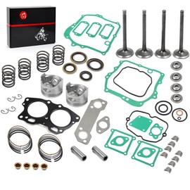 Oversize 0.25mm Engine Rebuild Kit Piston & Ring Gasket Seal Exhaust Intake Valve Compatible with EZGO 4 Cycle Gas Golf Cart 350cc EH35C MCI Fuji Robin Engine 1996-2002