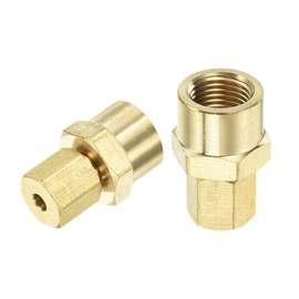 sourcing map 5Pcs Brass Compression Tube Fitting, 1/8" Tube OD x 1/8" NPT Female Connector Straight Coupling Adapter Union Fittings